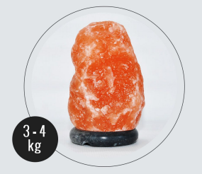 3-4kg Natural Shaped Himalayan Salt Lamp - Marble Base (12V)