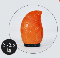 3.5kg Leaf Shaped Himalayan Salt Lamp - Marble Base (12V)
