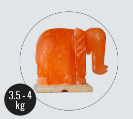 4kg Elephant Shaped Himalayan Salt Lamp - Marble Base (12V)