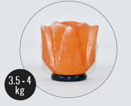 4kg Flower Shaped Himalayan Salt Lamp - Marble Base (12V)