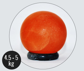 5kg Large Sphere Shaped Himalayan Salt Lamp - Marble Base (12V)