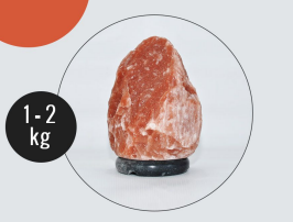 1-2kg Natural Shaped (Red) Himalayan Salt Lamp - Marble Base (12V)