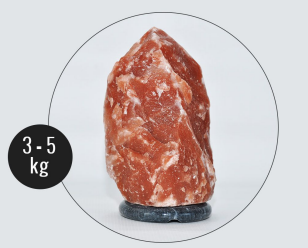 3-5kg Natural Shaped (Red) Himalayan Salt Lamp - Marble Base (12V)