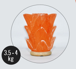 4kg Tall Flower Shaped Himalayan Salt Lamp - Marble Base (12V)