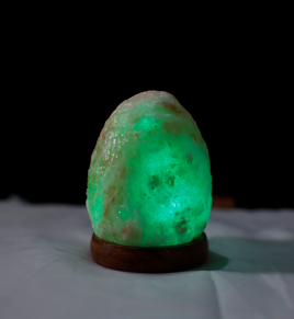 USB Natural Shaped (Colour Changing) Himalayan Salt Lamp - Marble Base (12V)