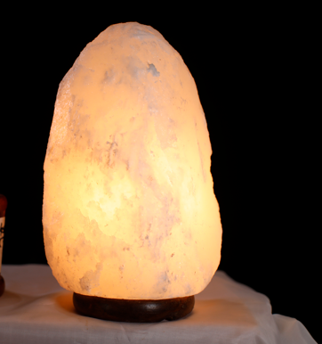 3-5kg Natural Shaped (White) Himalayan Salt Lamp - Marble Base (12V)