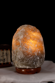 1-2kg Natural Shaped (Grey) Himalayan Salt Lamp - Marble Base (12V)