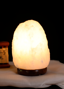2-3kg Natural Shaped (White) Himalayan Salt Lamp - Marble Base (12V)