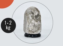 1-2kg Natural Shaped (Grey) Himalayan Salt Lamp - Marble Base (12V)