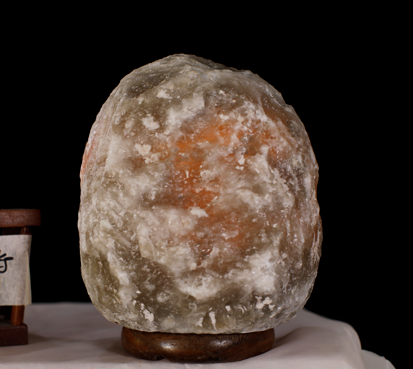3-5kg Natural Shaped (Grey) Himalayan Salt Lamp - Marble Base (12V)