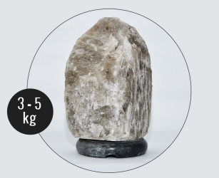 3-5kg Natural Shaped (Grey) Himalayan Salt Lamp - Marble Base (12V)