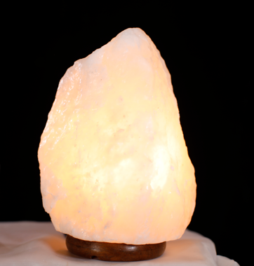3-5kg Natural Shaped (White) Himalayan Salt Lamp - Marble Base (12V)