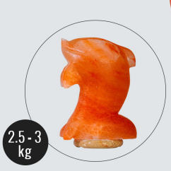 3kg Dolphin Shaped Himalayan Salt Lamp - Marble Base (12V)