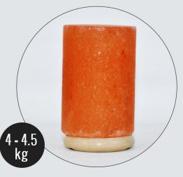 4.5kg Large Cylinder Shaped Himalayan Salt Lamp - Marble Base (12V)
