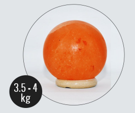 4kg Small Sphere Shaped Himalayan Salt Lamp - Marble Base (12V)