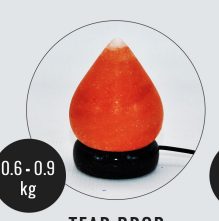 USB Tear Drop Shaped Himalayan Salt Lamp - Marble Base (12V)