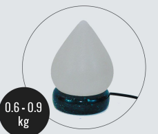 USB Tear Drop Shaped (White) Himalayan Salt Lamp - Marble Base (12V)