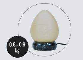 USB Egg Shaped (White) Himalayan Salt Lamp - Marble Base (12V)