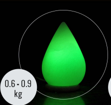USB Tear Drop Shaped (Colour Changing) Himalayan Salt Lamp - Marble Base (12V)