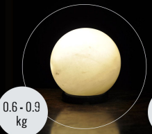 USB Sphere Shaped (Colour Changing) Himalayan Salt Lamp - Marble Base (12V)