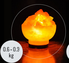 USB Fire Bowl (Chunks) Shaped (Colour Changing) Himalayan Salt Lamp - Marble Base (12V)