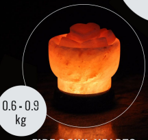 USB Fire Bowl (Hearts) Shaped (Colour Changing) Himalayan Salt Lamp - Marble Base (12V)