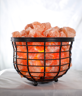 Cage Fire-bowl With Natural Rocks (12v)