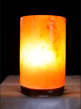 3.5kg Small Cylinder Shaped Himalayan Salt Lamp - Marble Base (12V)