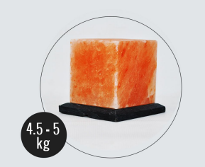 5kg Cube Shaped Himalayan Salt Lamp - Marble Base (12V)