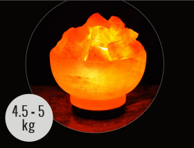5kg Fire Bowl (Chunks) Shaped Himalayan Salt Lamp - Marble Base (12V)