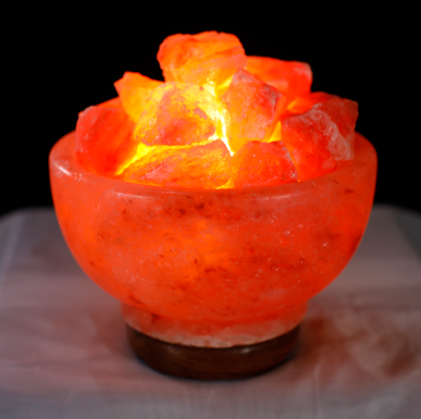5kg Fire Bowl (Chunks) Shaped Himalayan Salt Lamp - Marble Base (12V)