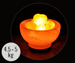 5kg Fire Bowl (Hearts) Shaped Himalayan Salt Lamp - Marble Base (12V)