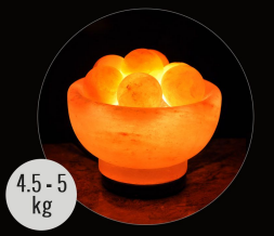 5kg Fire Bowl (Balls) Shaped Himalayan Salt Lamp - Marble Base (12V)