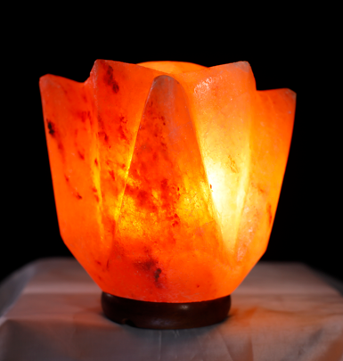 4kg Flower Shaped Himalayan Salt Lamp - Marble Base (12V)