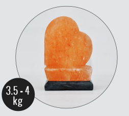 4kg Heart Shaped Himalayan Salt Lamp - Marble Base (12V)