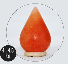 4.5kg Large Tear Drop Shaped Himalayan Salt Lamp - Marble Base (12V)