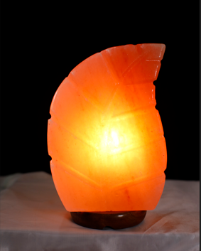 3.5kg Leaf Shaped Himalayan Salt Lamp - Marble Base (12V)