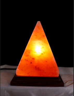 3.5kg Small Pyramid Shaped Himalayan Salt Lamp - Marble Base (12V)
