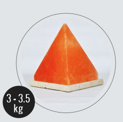 3.5kg Small Pyramid Shaped Himalayan Salt Lamp - Marble Base (12V)