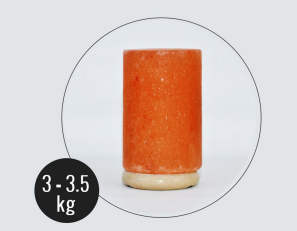 3.5kg Small Cylinder Shaped Himalayan Salt Lamp - Marble Base (12V)