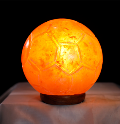 4kg Soccer Ball Shaped Himalayan Salt Lamp - Marble Base (12V)