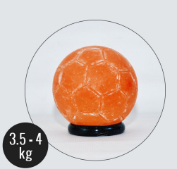 4kg Soccer Ball Shaped Himalayan Salt Lamp - Marble Base (12V)