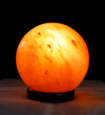 4kg Small Sphere Shaped Himalayan Salt Lamp - Marble Base (12V)