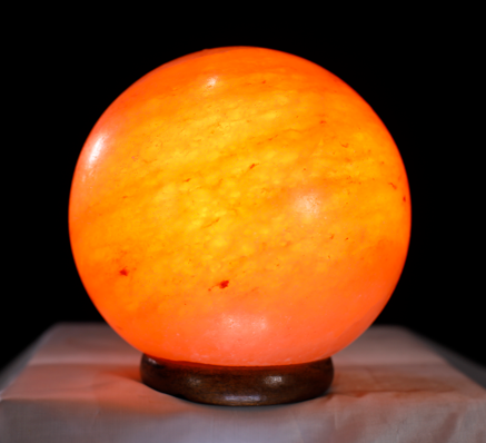 5kg Large Sphere Shaped Himalayan Salt Lamp - Marble Base (12V)