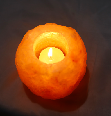 Tea Light Candle (Natural) Shaped Himalayan Salt Lamp