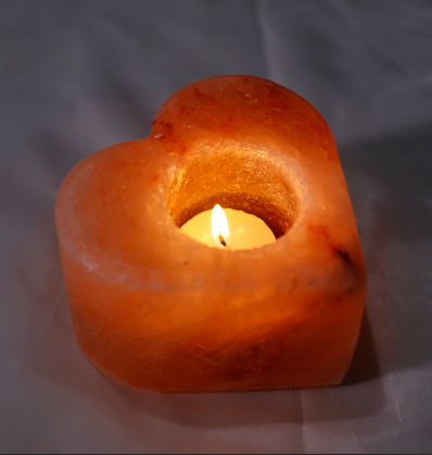 Tea Light Candle (Heart) Shaped Himalayan Salt Lamp