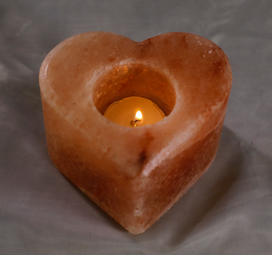 Tea Light Candle (Heart) Shaped Himalayan Salt Lamp