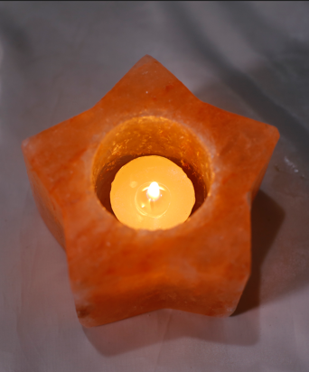 Tea Light Candle (Star) Shaped Himalayan Salt Lamp