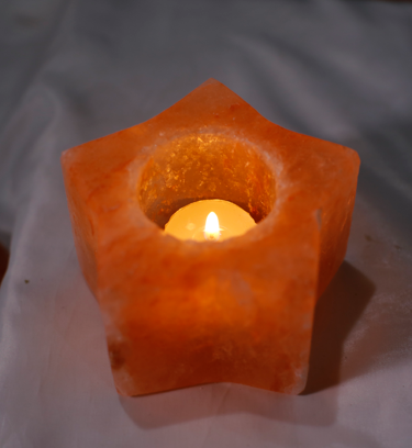 Tea Light Candle (Star) Shaped Himalayan Salt Lamp