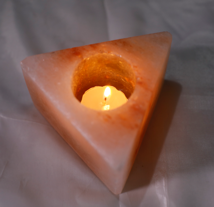 Tea Light Candle (Triangle) Shaped Himalayan Salt Lamp